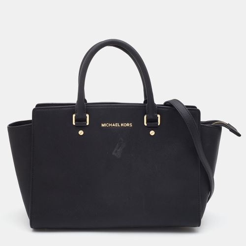 MICHAEL Michael Kors Black Leather Selma Satchel - MICHAEL Michael Kors - Modalova