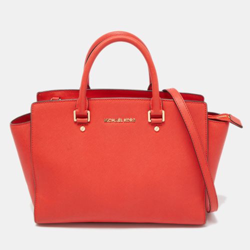 MICHAEL Michael Kors Red Saffiano Leather Large Selma Satchel - MICHAEL Michael Kors - Modalova