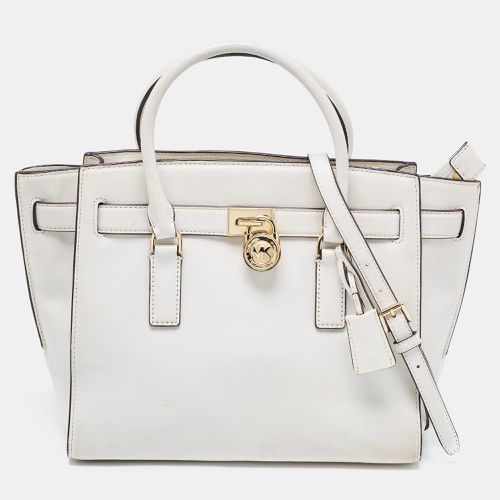 MICHAEL Michael Kors White Leather Hamilton East West Tote - MICHAEL Michael Kors - Modalova