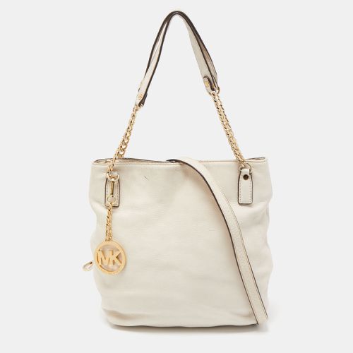 MICHAEL Michael Kors Off White Leather Charm Shoulder Bag - MICHAEL Michael Kors - Modalova