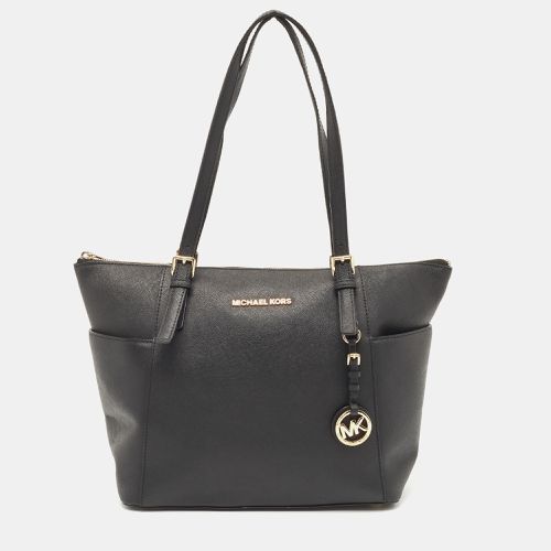 MICHAEL Michael Kors Black Saffiano Leather Jet Set Top Zip Tote - MICHAEL Michael Kors - Modalova