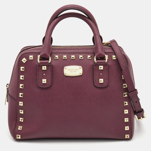 MICHAEL Michael Kors Purple Saffiano Leather Small Studded Sandrine Satchel - MICHAEL Michael Kors - Modalova