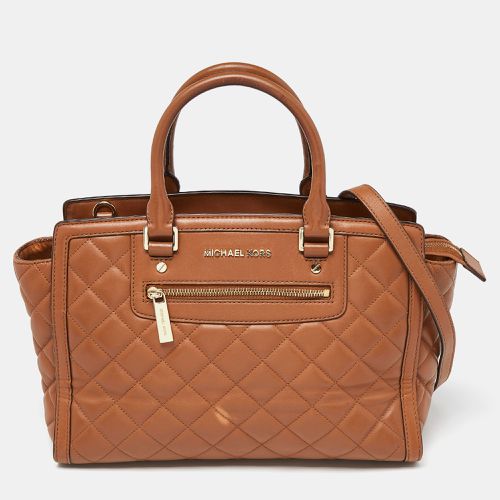 MICHAEL Michael Kors Brown Quilted Leather Selma Satchel - MICHAEL Michael Kors - Modalova