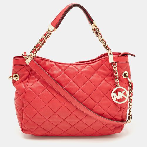 MICHAEL Michael Kors Red Quilted Leather Charm Hobo - MICHAEL Michael Kors - Modalova