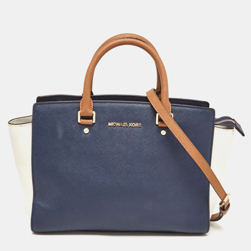 Tri Color Leather Medium Selma Satchel - MICHAEL Michael Kors - Modalova