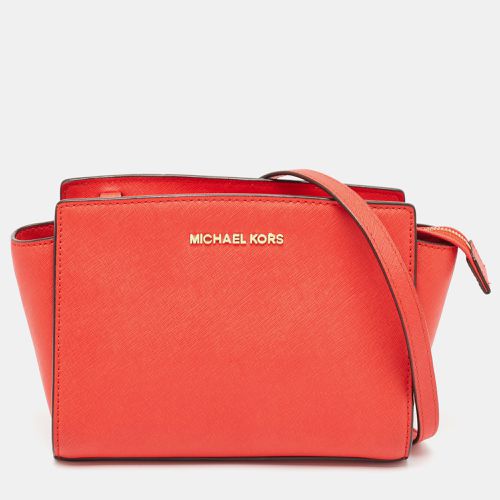 MICHAEL Michael Kors Red Saffiano Leather Medium Selma Crossbody Bag - MICHAEL Michael Kors - Modalova