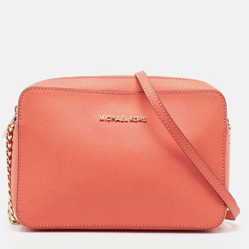 MICHAEL Michael Kors Peach Saffiano Leather Jet Set Camera Crossbody Bag - MICHAEL Michael Kors - Modalova