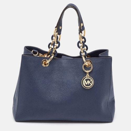 MICHAEL Michael Kors Navy Blue Saffiano Leather Cynthia Tote - MICHAEL Michael Kors - Modalova