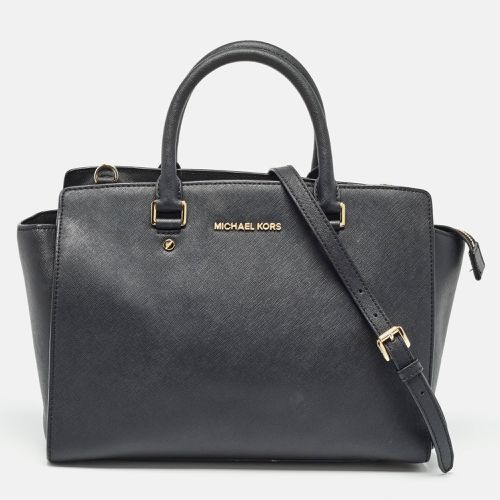 MICHAEL Michael Kors Black Saffiano Leather Large Selma Satchel - MICHAEL Michael Kors - Modalova