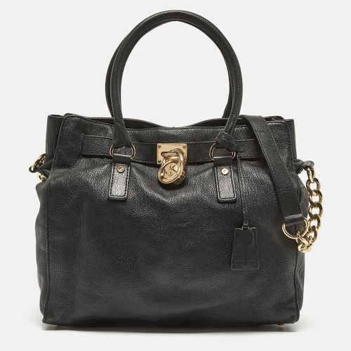 MICHAEL Michael Kors Black Leather Large Hamilton North South Tote - MICHAEL Michael Kors - Modalova