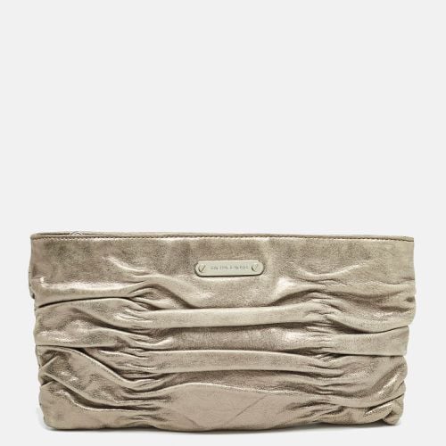 MICHAEL Michael Kors Metallic Leather Webster Ruched Clutch - MICHAEL Michael Kors - Modalova