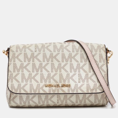 MICHAEL Michael Kors Ivory Signature Coated Canvas Crossbody Bag - MICHAEL Michael Kors - Modalova