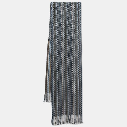 Missoni Multicolor Chevron Pattern Wool Knit Fringed Stole - Missoni - Modalova