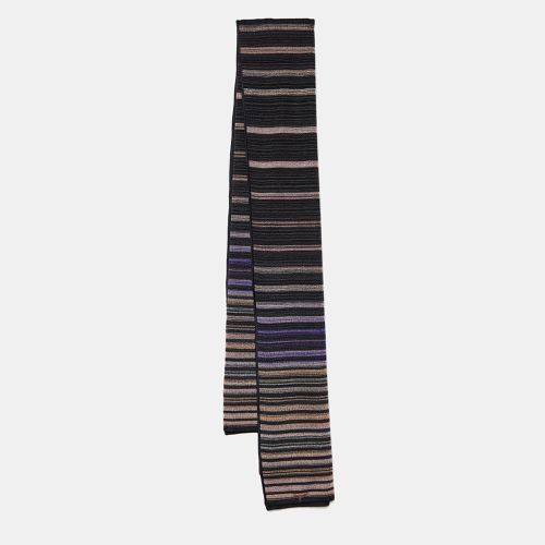 Missoni Black Striped Lurex Knit Scarf - Missoni - Modalova