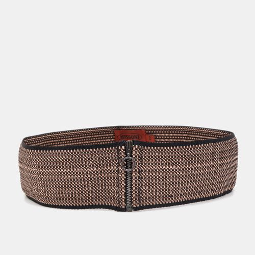 Missoni Brown Striped Knit Elasticized Waist Belt M - Missoni - Modalova