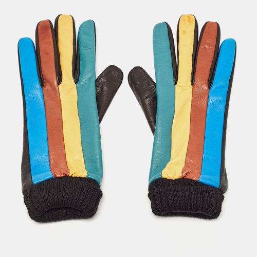 Missoni Multicolor Color Block Leather Gloves M - Missoni - Modalova