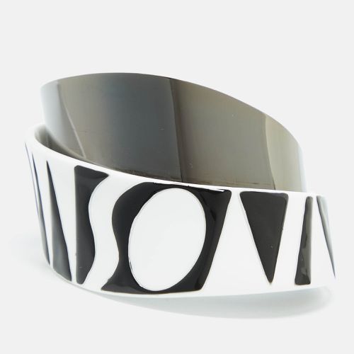 Missoni Monochrome Logo Resin Gunmetal Tone Cuff Bracelet - Missoni - Modalova