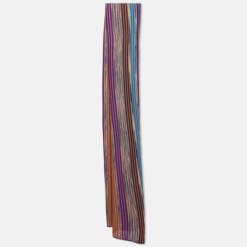 Missoni Blue Striped Wool Knit Shawl - Missoni - Modalova