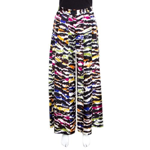 Missoni Multicolor Abstract Printed Silk Wide Leg Pants M - Missoni - Modalova