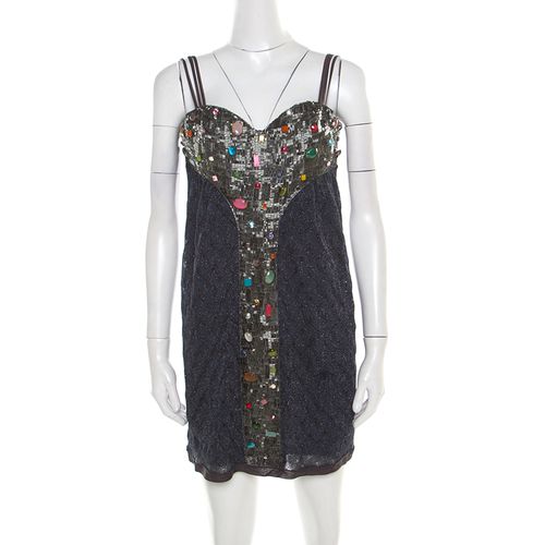 Missoni Multicolor Lurex Knit Embellished Bodice Sleeveless Dress S - Missoni - Modalova