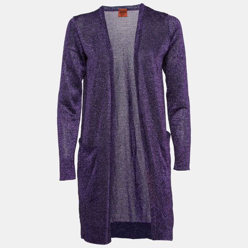 Missoni Purple Lurex Knit Long Front Open Cardigan S - Missoni - Modalova