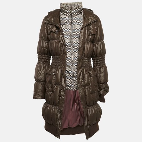 Missoni Olive Green Chevron Print Nylon Shirring Puffer Down Jacket M - Missoni - Modalova