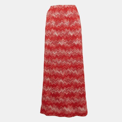 Missoni Red Chevron Lurex Knit Midi Skirt S - Missoni - Modalova