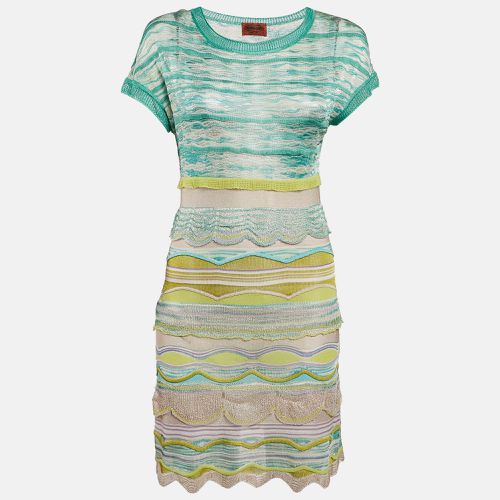 Missoni Green Stretch Knit Ruffled Mini Dress S - Missoni - Modalova