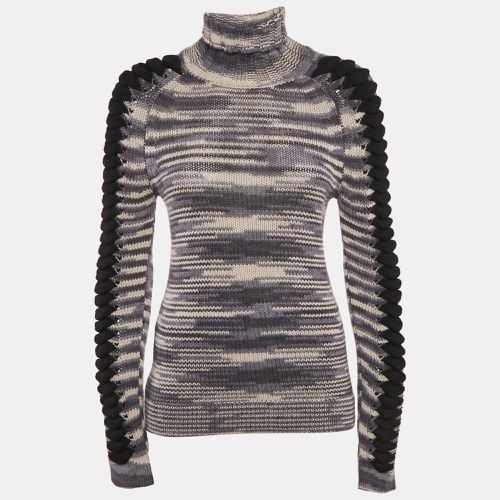 Missoni Grey Patterned Cashmere and Wool Knit Turtle Neck Sweater M - Missoni - Modalova