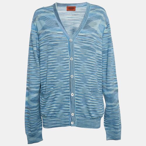 Missoni Blue/Multicolor Patterned Knit Cardigan L - Missoni - Modalova