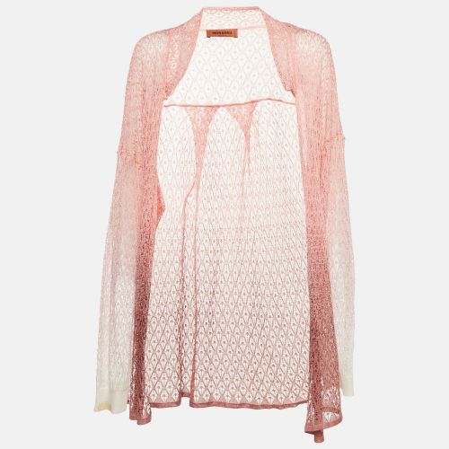 Missoni Pink Crochet Knit Sheer Cardigan M - Missoni - Modalova