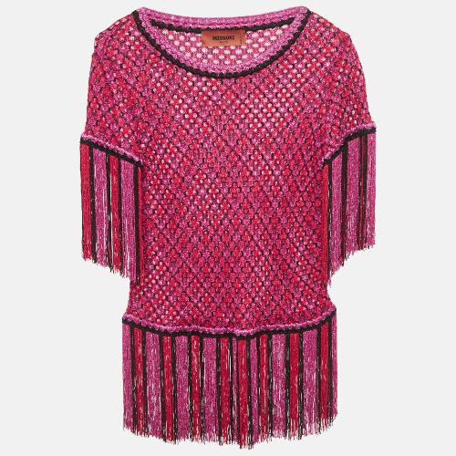Missoni Fuchsia Pink Lurex Knit Fringed Top S - Missoni - Modalova