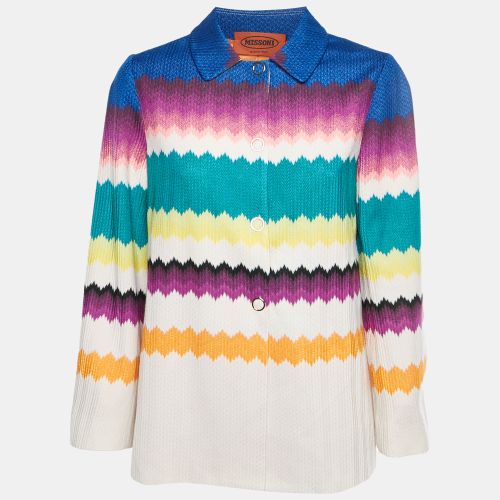 Zig Zag Knit Button Front Jacket M - Missoni - Modalova