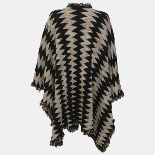Beige Zig Zag Print Wool Blend Poncho - Missoni - Modalova