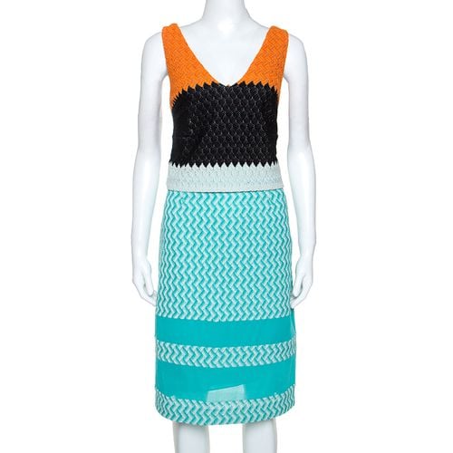 Missoni Blue Crochet Knit Sleeveless Dress M - Missoni - Modalova