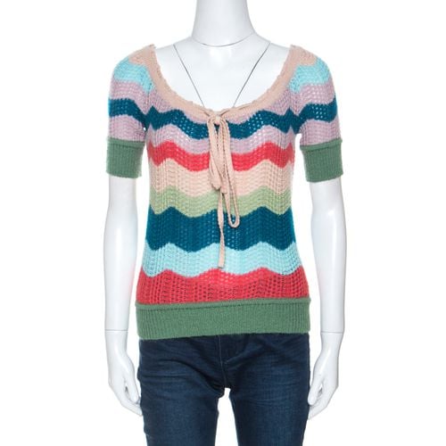 Missoni Multicolor Striped Wool Short Sleeve Top S - Missoni - Modalova