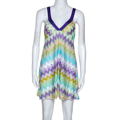 Missoni Mare Multicolor Chevron Knit Cover Up Mini Dress S - Missoni - Modalova