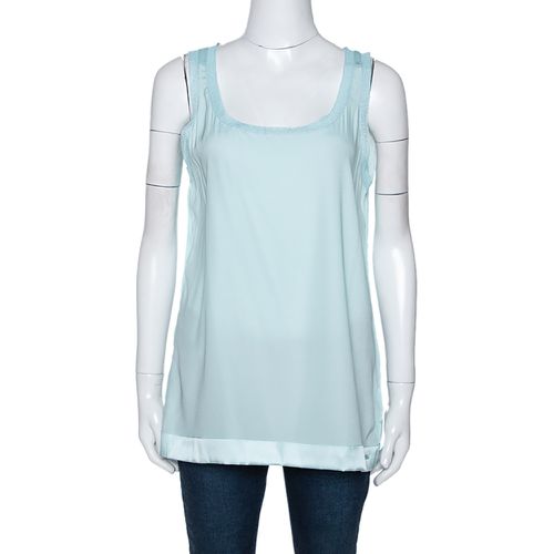 Missoni Pastel Blue Silk & Knit Sleeveless Scoop Neck Top M - Missoni - Modalova