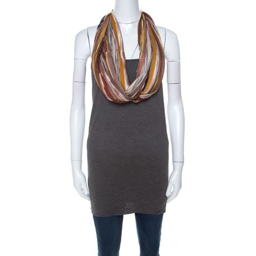 Missoni Grey Jersey Cowl Neck Detail Noodle Strap Top M - Missoni - Modalova