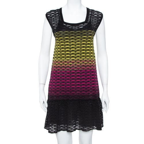 Missoni Multicolor Perforated Knit Ruffle Detail Shift Dress S - Missoni - Modalova