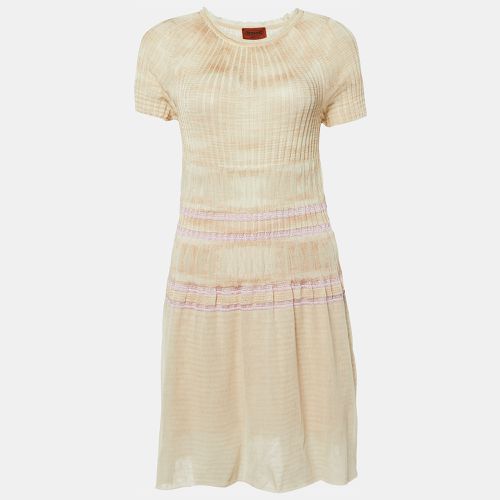 Missoni Cream Patterned Knit Mini Dress S - Missoni - Modalova