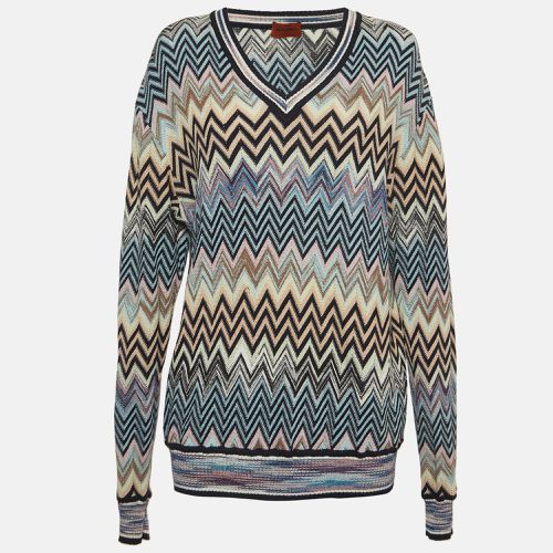 Missoni Multicolor Chevron Knit V-Neck Sweater XXL - Missoni - Modalova