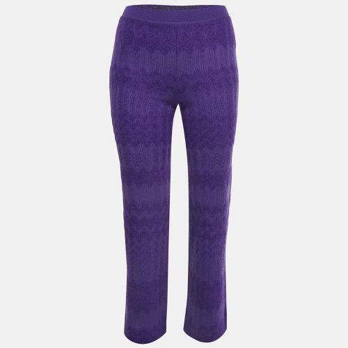 Missoni Purple Wool Blend Knit Elasticated Waist Pants S - Missoni - Modalova