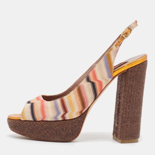 Missoni Multicolor Patterned Knit Fabric Platform Slingback Sandals Size 36 - Missoni - Modalova