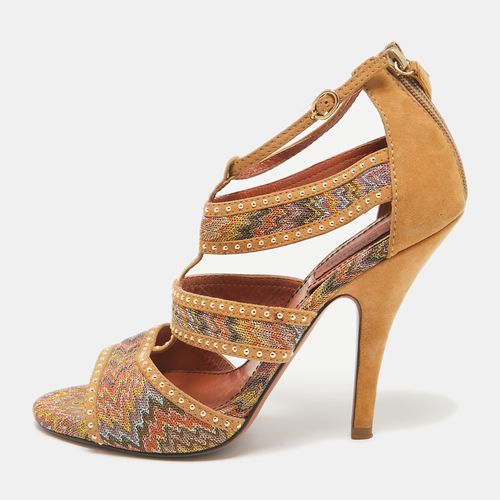 Lurex Fabric and Suede Ankle Strap Sandals Size 39 - Missoni - Modalova