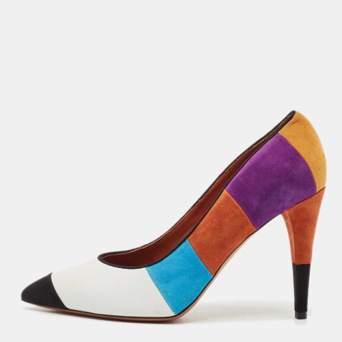 Missoni Multicolor Leather and Suede Colorblock Pointed Toe Pumps Size 39 - Missoni - Modalova