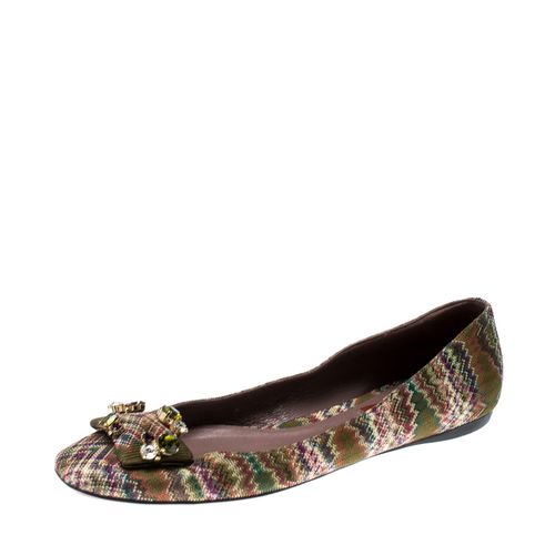 Knit Fabric Embellished Ballet Flats Size 37 - Missoni - Modalova