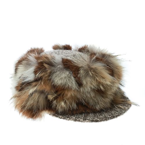 Missoni Brown Coyote and Rabbit Fur Newsboy Cap Size M - Missoni - Modalova