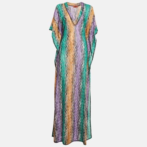 Missoni Mare Multicolor Chevron Pattern Lurex Knit Cover-Up Maxi Dress M - Missoni Mare - Modalova