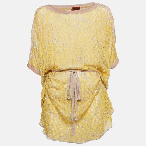 Missoni Mare Yellow Floral Print Knit Cover-Up Mini Dress S - Missoni Mare - Modalova